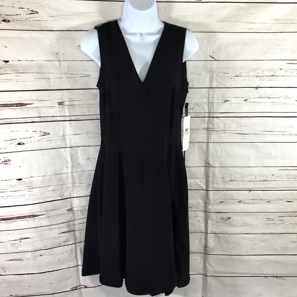 DKNY Sheath Dress Asymmetrical Hem Black Size 2